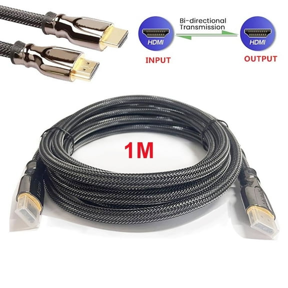 HDMI To HDMI Adapter Cable Premium Video Cord 1080P HDMI Cable 1m, High Speed Nylon Braided Cord HDMI Cable for TV Monitor Projector Desktop