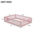 thumbnail image 7 of Miniyam Full Size Floor Bed for Kids, Montessori Bed with Slats, Safety Fence & Door, Pink, 7 of 7