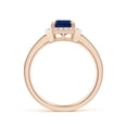 thumbnail image 2 of ANGARA Natural 1.65 ct Blue Sapphire Engagement Ring with Diamond Halo in 14K Rose Gold for Women (Size-8x6mm) | September Birthstone, Anniversary, Jewelry Gift for Women | Natural Sapphire Ring, 2 of 9
