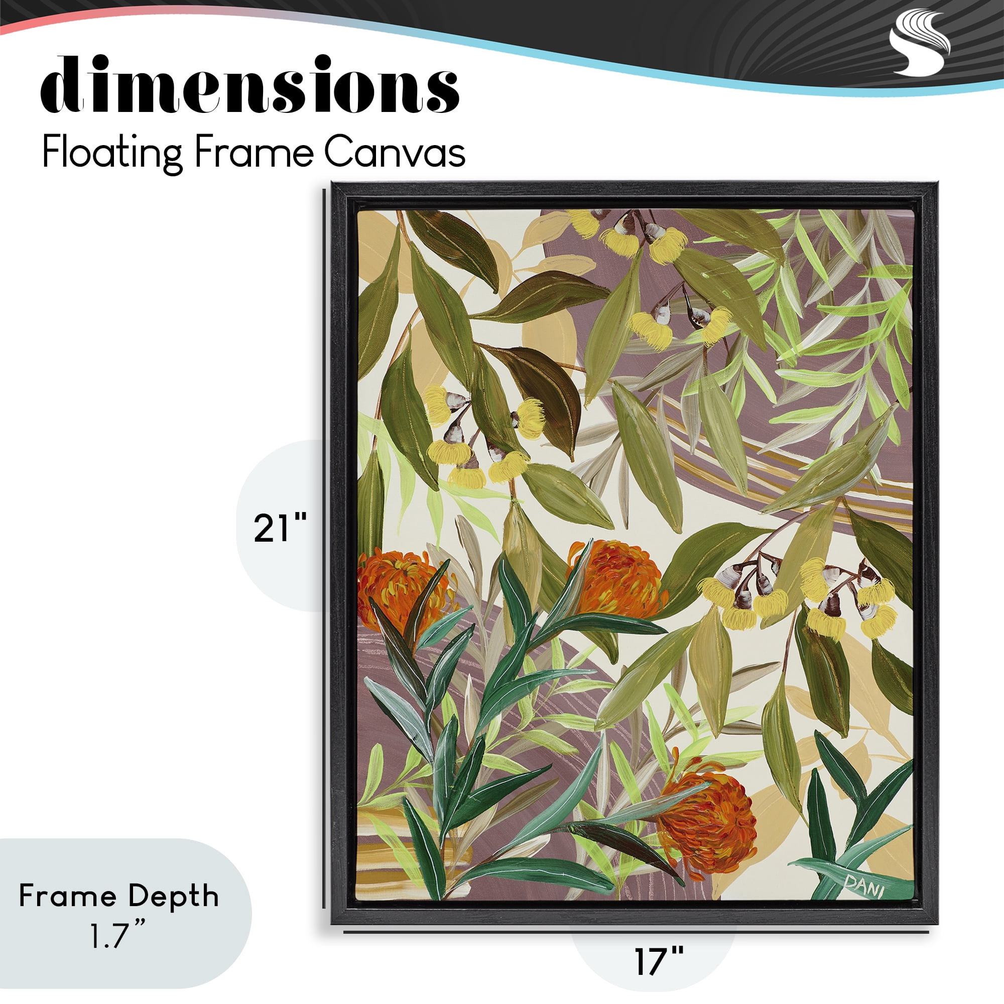 Stupell Industries Walk With Me Blooms Black Framed Floater Canvas Wall Art, design by Dani Heyward