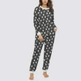 thumbnail image 4 of Fengactive Women's Long Sleeve Crew Neck Pajama Set With Pockets Printed Lounge Sets Two Piece Pj Outfits, 4 of 6