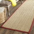 thumbnail image 3 of SAFAVIEH Natural Fiber Maisy Solid Runner Rug, Natural/Burgundy Red, 2'6" x 14', 3 of 11