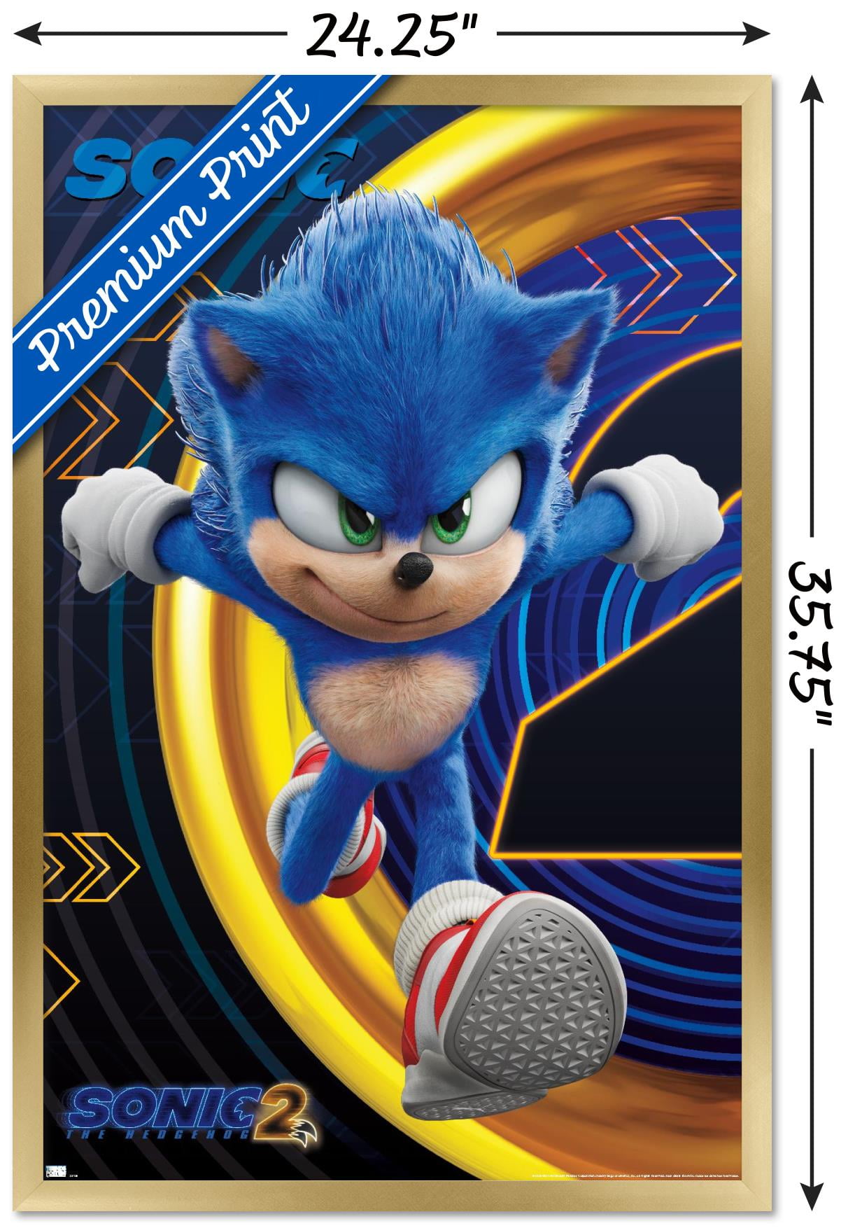 Sonic The Hedgehog 2 movie poster (f) - 11 x 17 inches