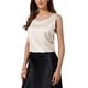 thumbnail image 4 of INSPIRAR CHIC Top de Satén sin Mangas para Mujeres, Camiseta de Seda Casual con Escote en V, Color Champagne, 4 of 6