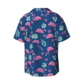 thumbnail image 6 of Lsque Plants And Flamingos print Men's Cuban Collar Short Sleeve Shirt Summer Beachwear Casual Button Down Fashionable Vacation Leisure Shirt-XX-Large, 6 of 7