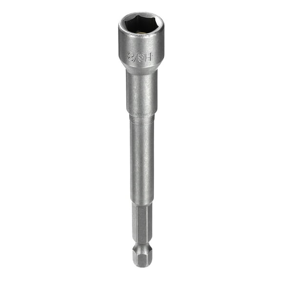 Uxcell Nut Driver Drill Bit 3/8" 6-Point Socket 1/4" Hex Shank Magnetic Nut Setter