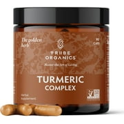 Tribe Organic Turmeric Curcumin C3 Complex + Boswellia + Ginger & Bioperine - '90' Vegan Capsules