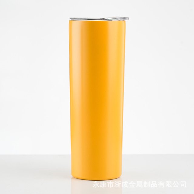 Taza de adelgazamiento de doble capa de acero inoxidable con aislamiento al vacío para conservación del frío, taza de hielo portátil para automóvil