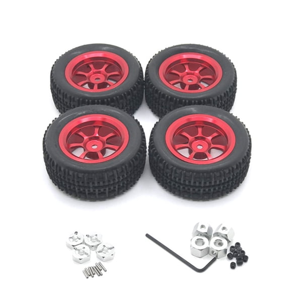 Reemplazo de la pieza de la rueda de goma de la aleación de aluminio Correo remoto CUBIERES DE LA PIEZA SUMINISTRACIÓN DE LA PIEZA DE LA PARTE DE WLTOYS A949 A959 A969 Rojo 4PCS Inevent FN010037-02