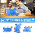 thumbnail image 2 of Dteck Kids Case for iPad Pro 11 inch 2024,Heavy Duty Silicone Case Hand Grip 360° Rotatable Stand Shockproof Kickstand Cover with Shoulder Strap for iPad 11-in. (M4) 2024,Colorful/Blue, 2 of 8