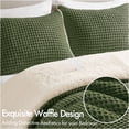 thumbnail image 5 of JERFIT Twin Size Waffle Knit Chenille Comforter Set with Sherpa Back, Olive Green Bedding, Ultra Soft & Warm, 5 of 9