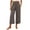 Coffee-01, variant on REALiKUN Capri Pants for Women High Waisted Wide Leg Linen Palazzo Trousers Pull On Elastic Smock Waist Loose Flowy Pants