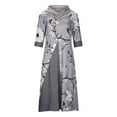 thumbnail image 4 of Patlollav Womens Casual Summer Print Square Collar Short Sleeve Swing Long Dress, 4 of 6