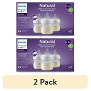 (2 pack) Philips Avent Natural Baby Bottle with Natural Response Nipple (Slow Flow, Flow 2), 4oz, 3-Pack, SCY900/93
