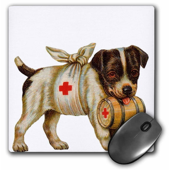 3dRose EMT Dog, Mouse Pad, 8 by 8 inches