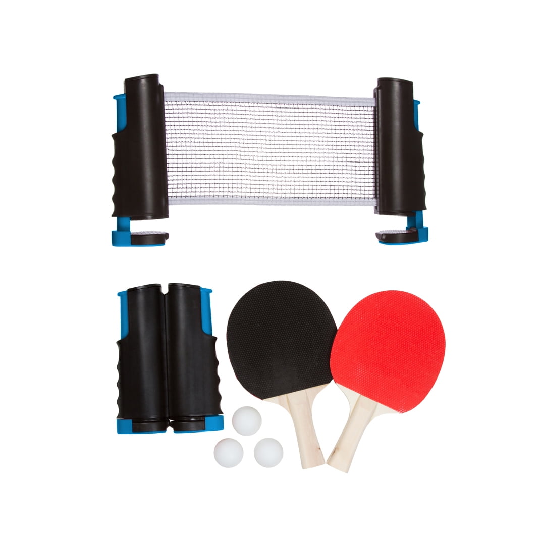 Anywhere Table Tennis Set with Paddles and 3 Balls by Trademark Innovations (Blue)