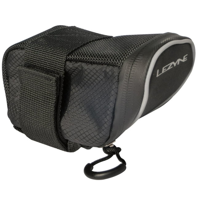 Lezyne Micro M-Caddy Bolsa De Sillín De Ciclismo Con Cuña Aerodinámica Compacta Con Correas De Gancho Y Bucle Para Bicicleta De Carretera Y Montaña Mediana - Negro