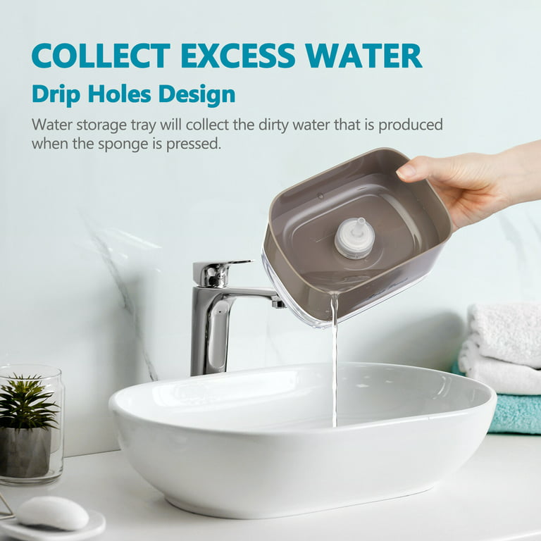 OMAIA 2-in-1 Dish Soap Dispenser with Sponge Holder - dishwashing Liquid  Dispenser for Kitchen - Smart Kitchen Gadgets 2023 - Sink Countertop