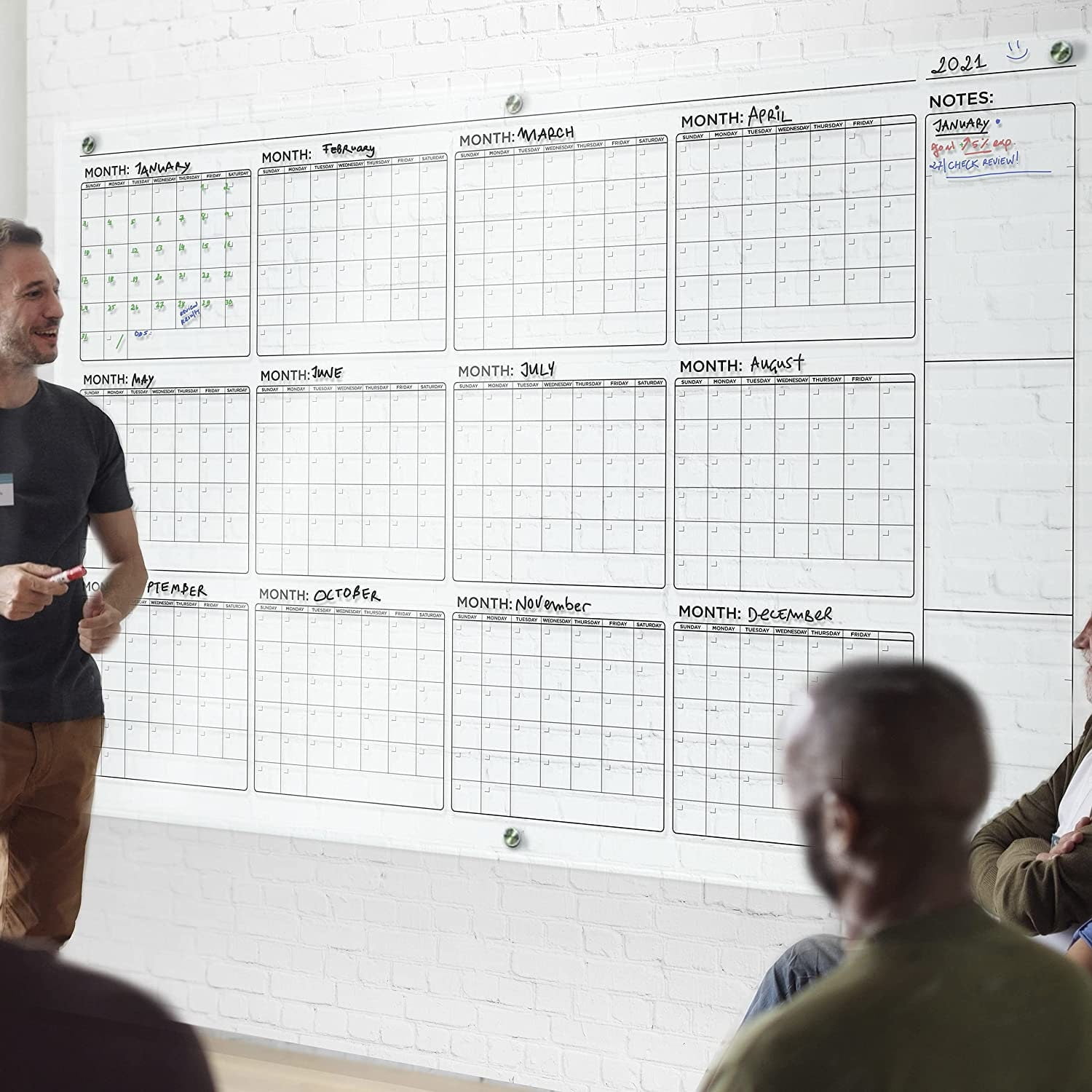 Buy Year Classic Calendar Giant Acrylic Dry Erase Yearly Wall Calendar