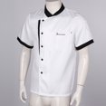 thumbnail image 3 of zdhoor Unisex Mens Women Short Sleeve Kitchen Work Uniform Restaurant Hotel Kitchen Coat Jacket with White XL, 3 of 7