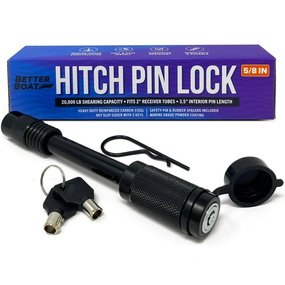 Better Boat Lockable Hitch Pin Lock 5/8" Hitch Lock for Trailer Hitch Lock Pin 3.5"