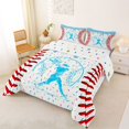 thumbnail image 3 of Erosebridal Light Blue Dripping Baseball Stitch & Batter Silhouette Graphic Twin Comforter Sets 3-Piece, Sport Theme Bedding Set for Boys And Girls Kids,Microfiber Bedroom Decor, 3 of 4
