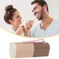 thumbnail image 3 of Large Capacity Toothbrush Case with Cups Toothbrush Holders PP PE Pink Brown Beige 7.87"x3.07"x2.28", 3 of 7