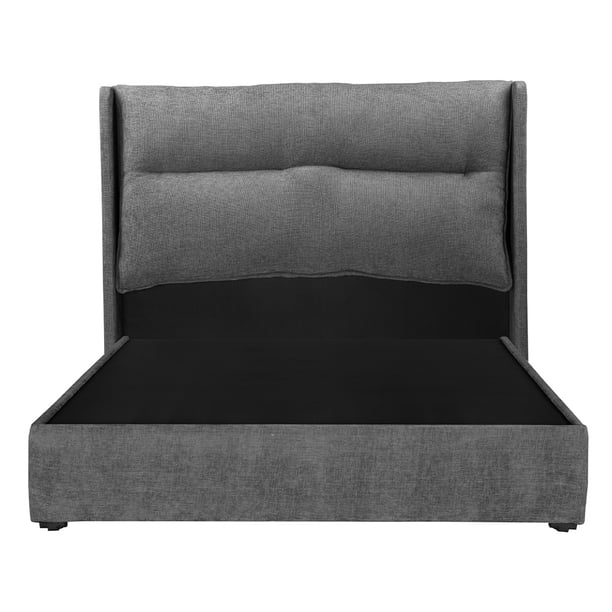 Recámara Matrimonial Becca Gris Shadow con Cabecera + Box Base Cama