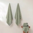 thumbnail image 3 of Modern Threads Damask Jacquard 6-Piece Cotton Bath Towel Set with Embellished Borders, Sage, 3 of 8