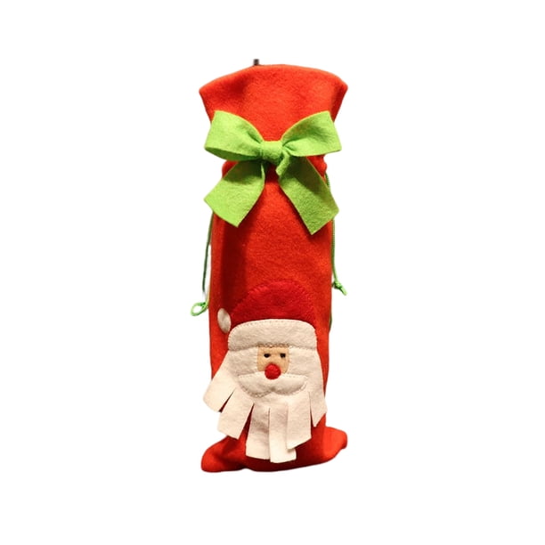 Matsuzay Cubierta de botella de vino Cordón Santa Claus de comedor de Navidad Bordado a prueba de polvo Ropa de encaje Accesorios de regalo de Kits de decoración para fiestas Papá Noel Matsuzay HA070039-01B