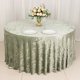 thumbnail image 1 of Mantel redondo de terciopelo premium BalsaCircle de 120" verde salvia para recepciones, catering y banquetes., 1 of 8