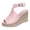 Pink, variant on Women's Wedge Platform Espadrille Sandals Braided Open Toe Ankle Buckle Strappy Cork Sole Summer Shoes Women's Ladies Fashion Solid Wedges Casual Buckle Strap Roman Shoes Sandals