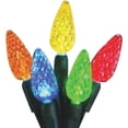 thumbnail image 2 of 70 Orange and Green LED Facet C6 Twinkling Christmas Lights - 23.5 ft Green Wire, 2 of 2