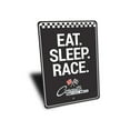 thumbnail image 3 of Eat Sleep Race Chevy Stingray Sign, Novelty Car Sign, Metal Garage Aluminum Metal Decor Sign - 4x18 inches, 3 of 4