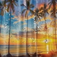 thumbnail image 5 of Orinice Beach Shower Curtain, Tropical Island with Palm Trees Shower Curtain for Bathroom Waterproof Fabric Sunrise Sunset Shower Curtain Set with Hooks,  69x72, 5 of 7