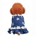 thumbnail image 4 of Vestido de margaritas, ropa para perros, ropa para mascotas, trajes para pequeños Yorkies con estampado de algodón para primavera y verano, color azul, 4 of 4