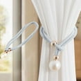thumbnail image 6 of SLYNSHome Adjustable Curtain Tiebacks Elastic No Drill Window Drapes Tie Holdbacks for Home Office Decor - Gray, 6 of 8
