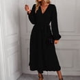 thumbnail image 1 of Vestido Vestido largo informal para mujer, vestido de verano de manga larga, traje de vacaciones (negro XL) Ygjytge Negro T XL para Mujer, 1 of 6
