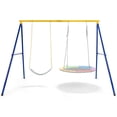 thumbnail image 4 of GVN 660 LBS Extra-Large A-Shaped Swing Stand with Anti-Slip Footpads (Without Seat)-Yellow, 4 of 4