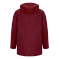 thumbnail image 5 of Penkiiy Mens Zipper Bomber Long Jacket Hooded Lightweight Windproof Trench Coat Casual Windbreaker Notched Lapel Overcoat 2XL Red, 5 of 6