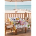 thumbnail image 2 of Outdoor Tablecloth with Umbrella Hole for Patio/Picnic/Party/Camping, Spring Groundhog Waterproof Table Cloth Rectangle Table Cover Washable, Watercolor Sunflower Botanical Pink Plaid (54"x 80"), 2 of 8