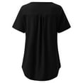 thumbnail image 3 of B91xZ T-Shirts pour Femmes Manches Courtes Tunique Décontractée Ample avec Poche, Noir L, 3 of 4