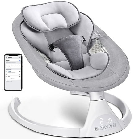 Baby Swing for Infants Bluetooth Swing Electirc Baby Rocker Bouncer Intelligent Auto Swing with 5 Speed