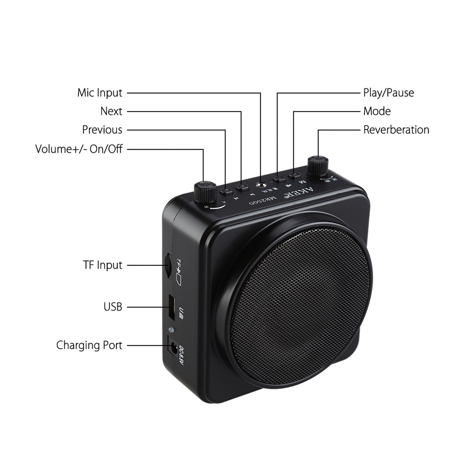 22W Portable Wireless Bluetooth 2200mA Voice Booster Amplifier Speaker Headset Microphone ,Loud Sound