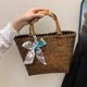 thumbnail image 5 of Bolsas de mano para mujer, de punto, a la moda, con asa superior, para mujer, versátiles para vacaciones, 5 of 9