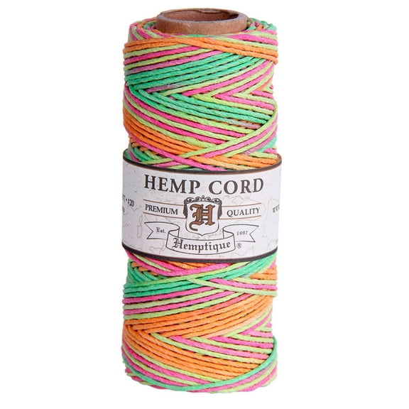 Hemptique Hemp Cord Spool, Variegated 20 lb, 205 ft