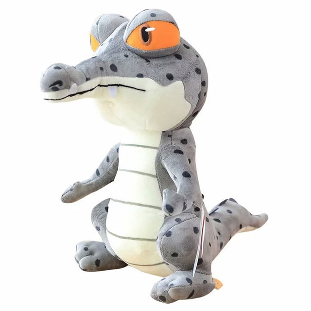 BEADCEST Stuffed Animal Toy Alligator Shaped Plush Grey 1Pc