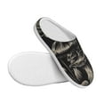 thumbnail image 3 of Daiia Monochrome Mushroom Artwork Print Women’s Fuzzy Slippers Memory Foam Lightweight House Shoes Cozy Loafer Flannel House Shoes-46/47, 3 of 7