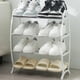 thumbnail image 4 of Zapatero de plástico blanco para la entrada de casa | Armario de 5 niveles para habitaciones de alquiler y dormitorios | Zapatero compacto de 53 x 47 x 20 cm | Fácil montaje, 4 of 6