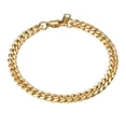 thumbnail image 1 of PROSTEEL Enlace Cubano 6MM de Ancho 18K Oro Cadena Pulseras Punk para Hombre Mujer Joyería Regalo, 19Longitud, 1 of 9